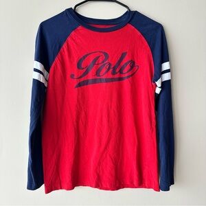 Polo by Ralph Lauren Kids Red and Blue Long Sleeve Shirt size L